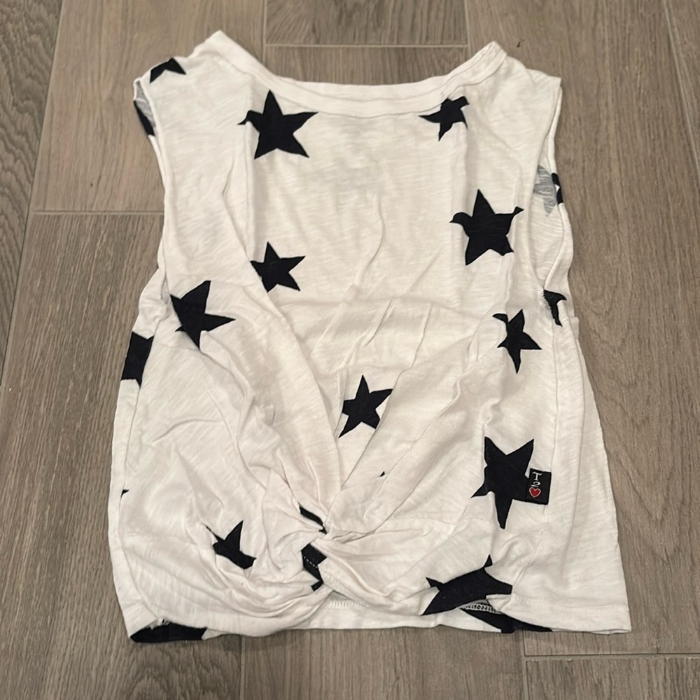 T2 Love Girls White White Tank Top With Stars Size 10